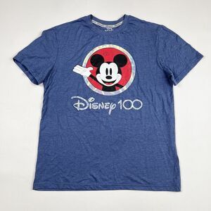DISNEY 100 Year Anniversary T-Shirt Mickey Mouse Double Sided Logo Unisex Medium